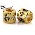 Wholesale Metal Beads With 4.5mm Hole For Snake Chain Through 18K Gold Plated Beads Hot Sale